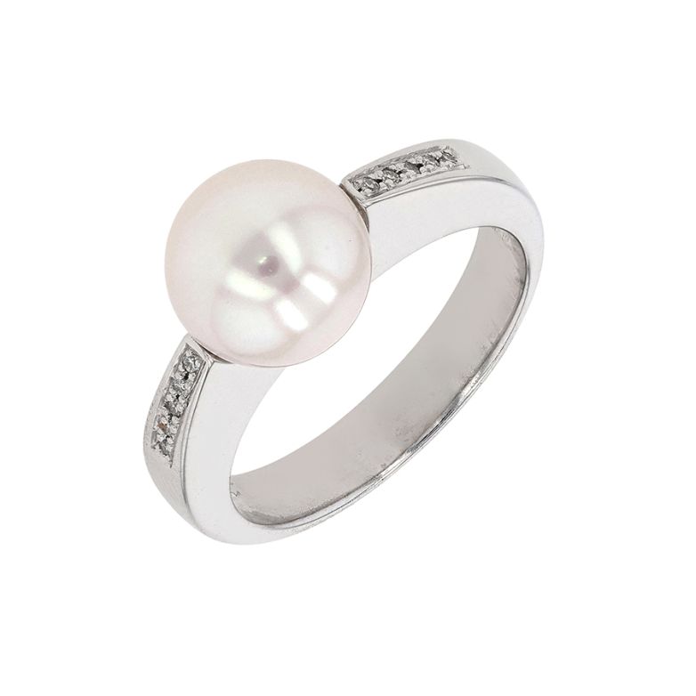 Pearl and diamond ring 0.05...