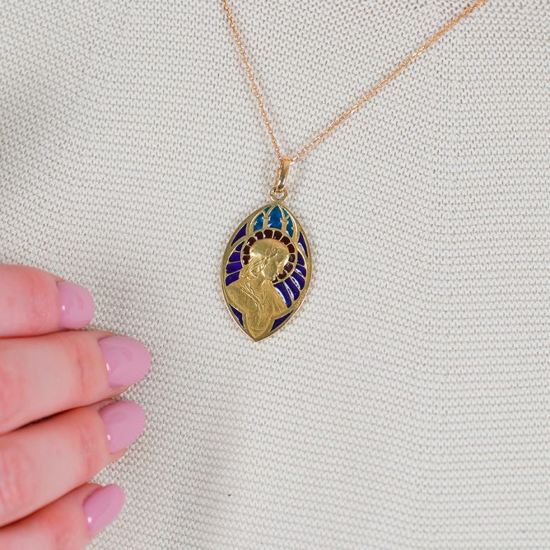 Antique medal Virgin Mary...