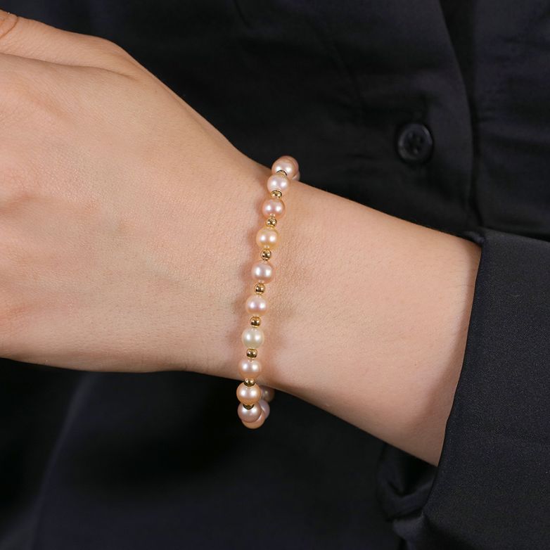 Pearl bracelet yellow gold...