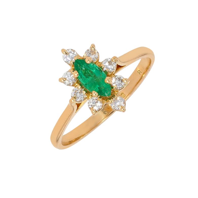 Ring emerald 0.26 carat and...