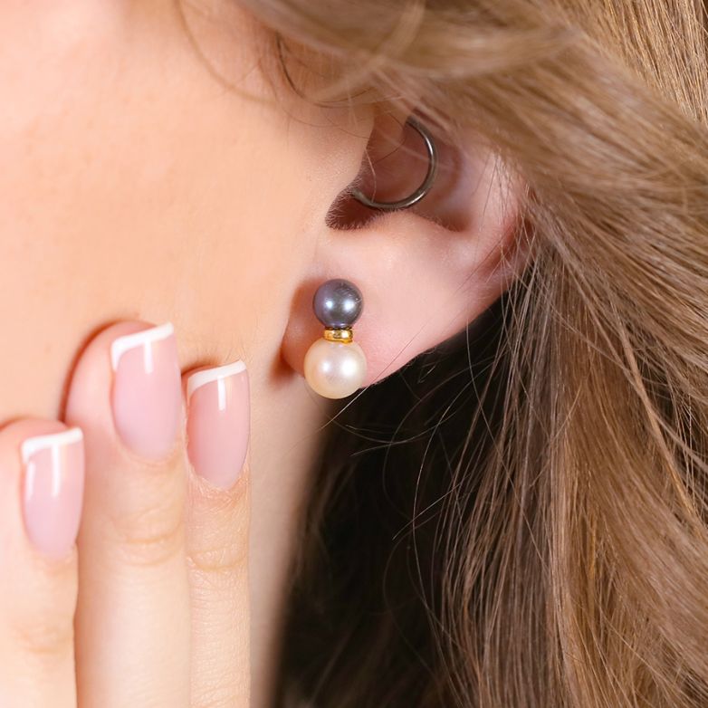 Pearl earrings yellow gold...