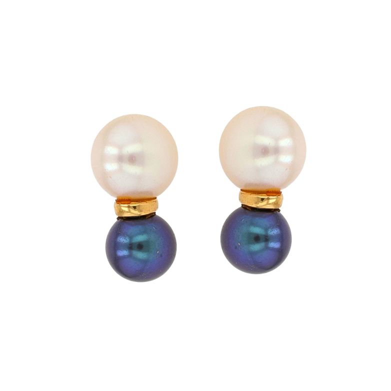 Pearl earrings yellow gold...