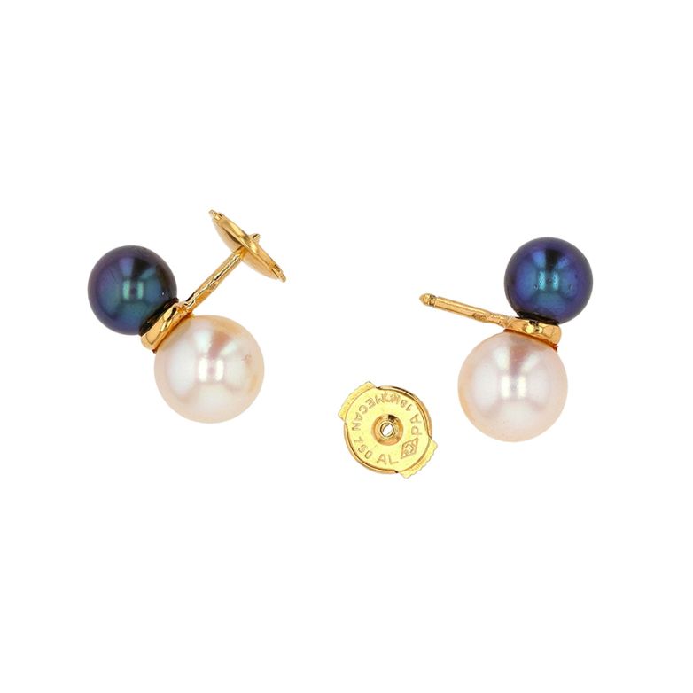 Pearl earrings yellow gold...