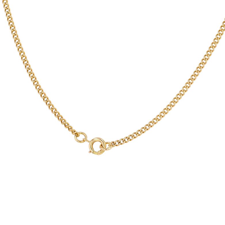 Curb chain in yellow gold...