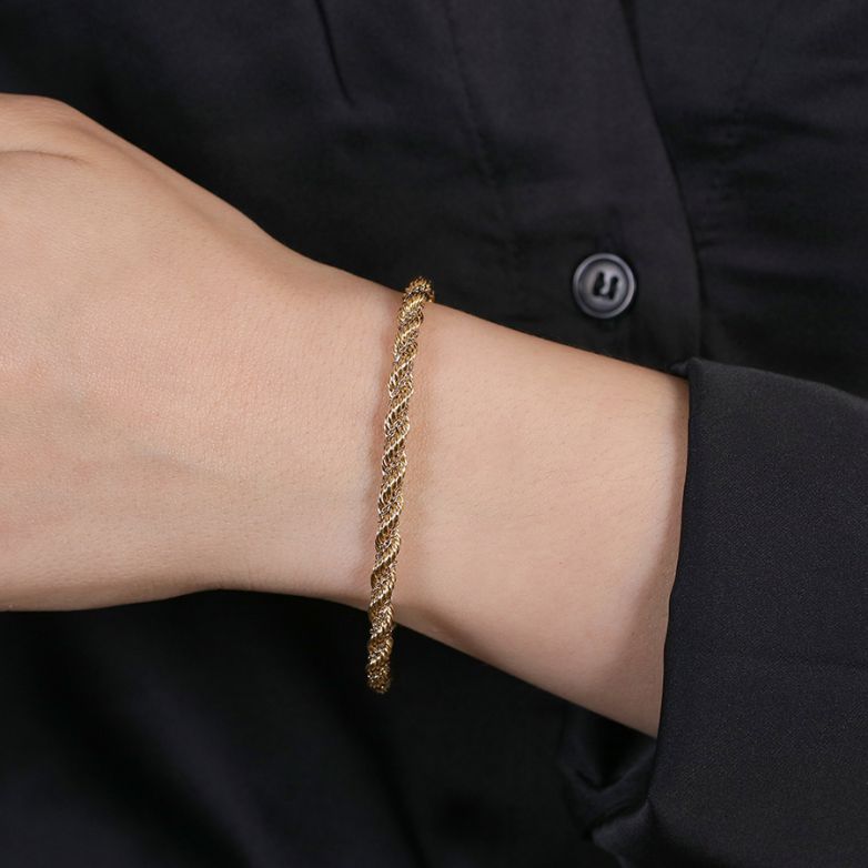2 gold rope mesh bracelet...