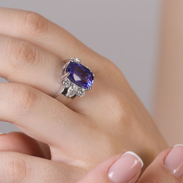 Bague tanzanite 6.38 carats...