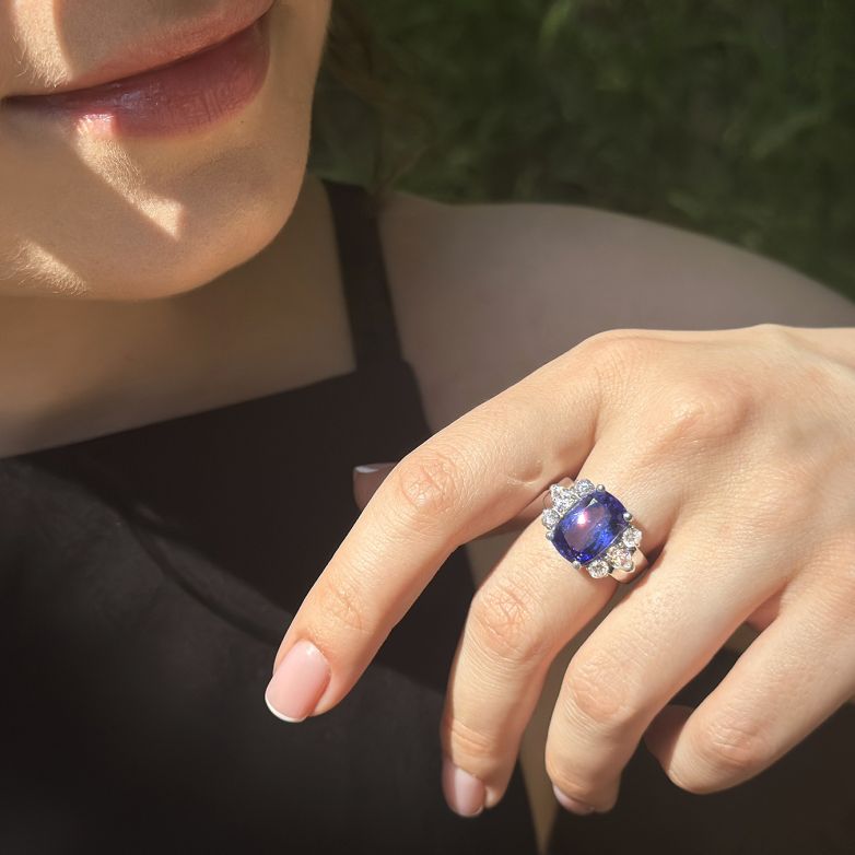 Bague tanzanite 6.38 carats...