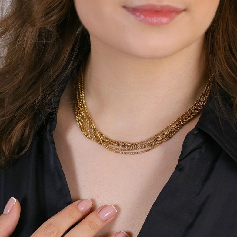 Multi-chain necklace yellow...