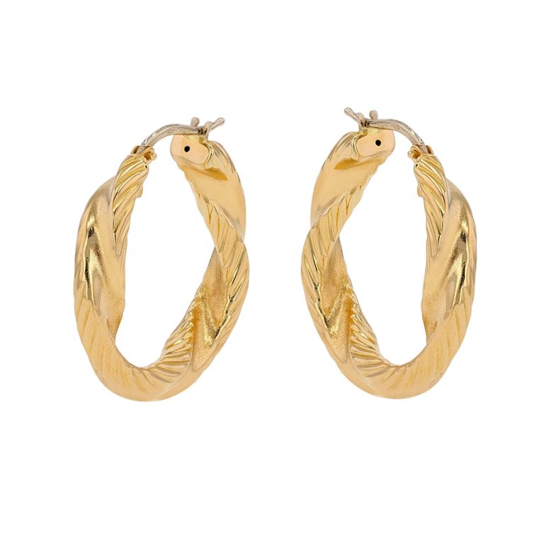 Yellow gold hoop earrings...
