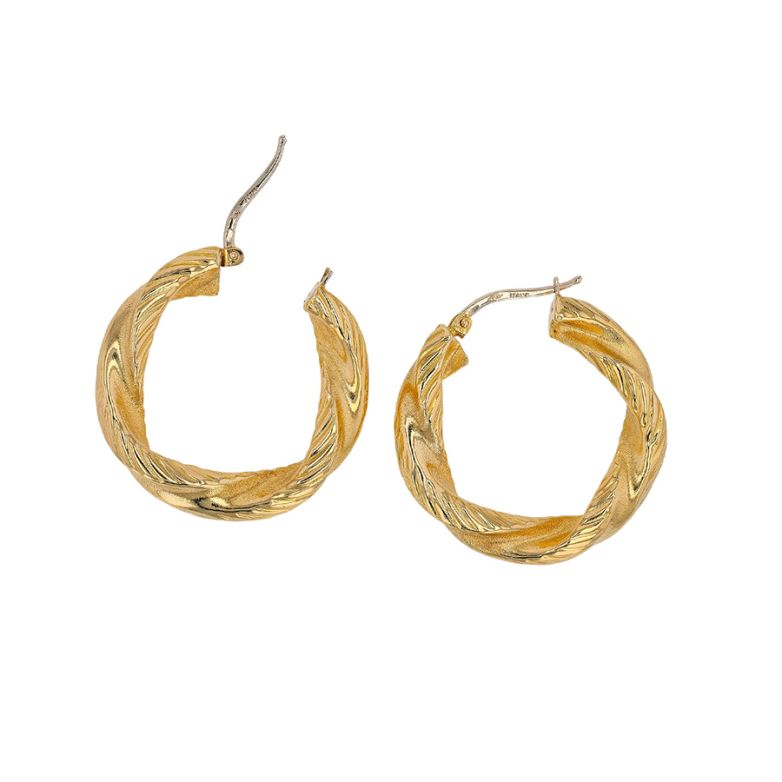 Yellow gold hoop earrings...