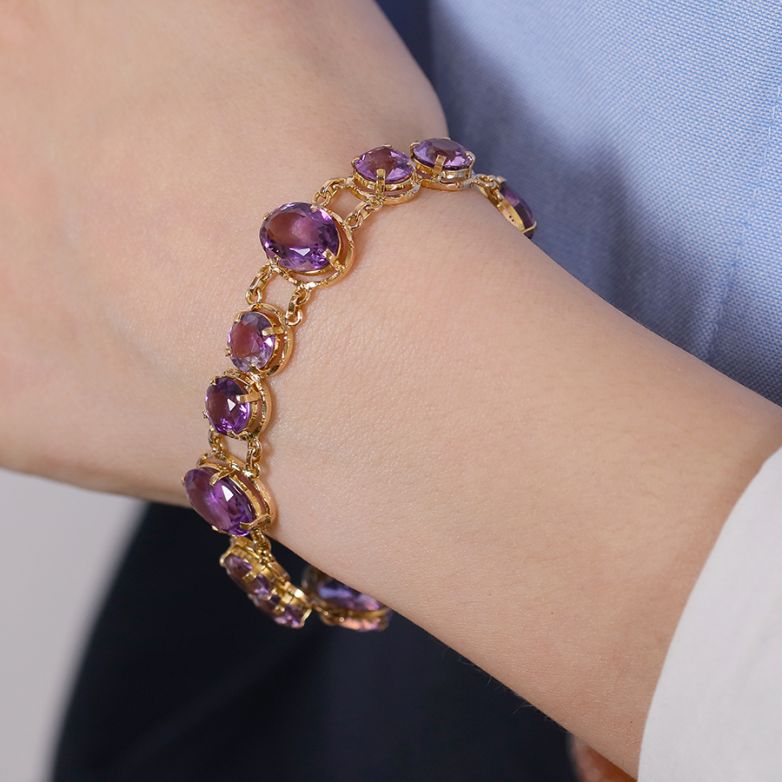 Vintage amethyst bracelet,...