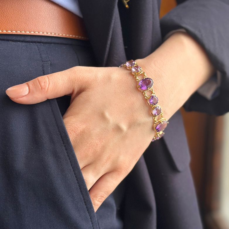 Vintage amethyst bracelet,...