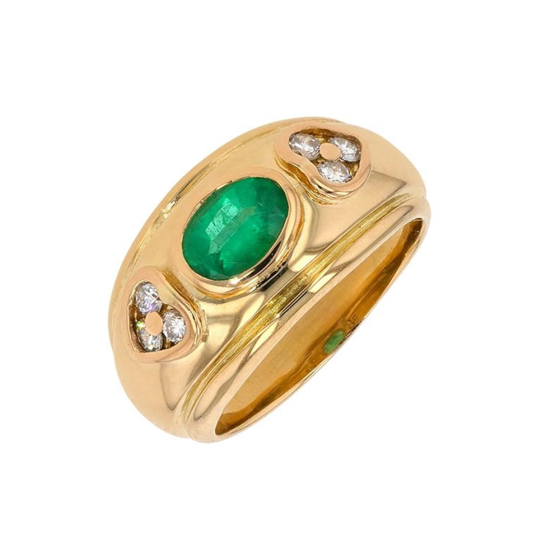 0.64-carat emerald and...