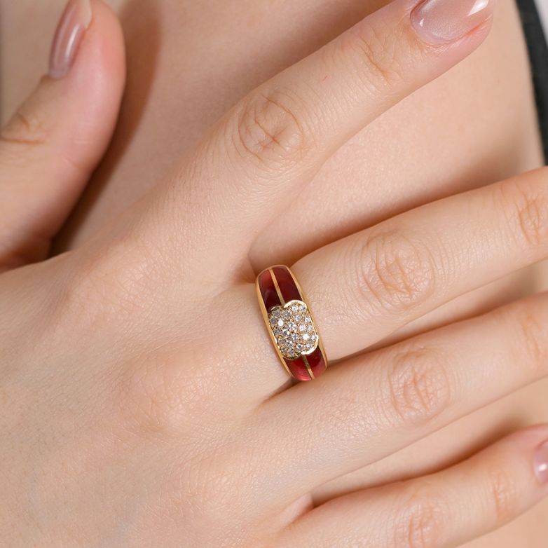 Resin and Diamond Ring,...