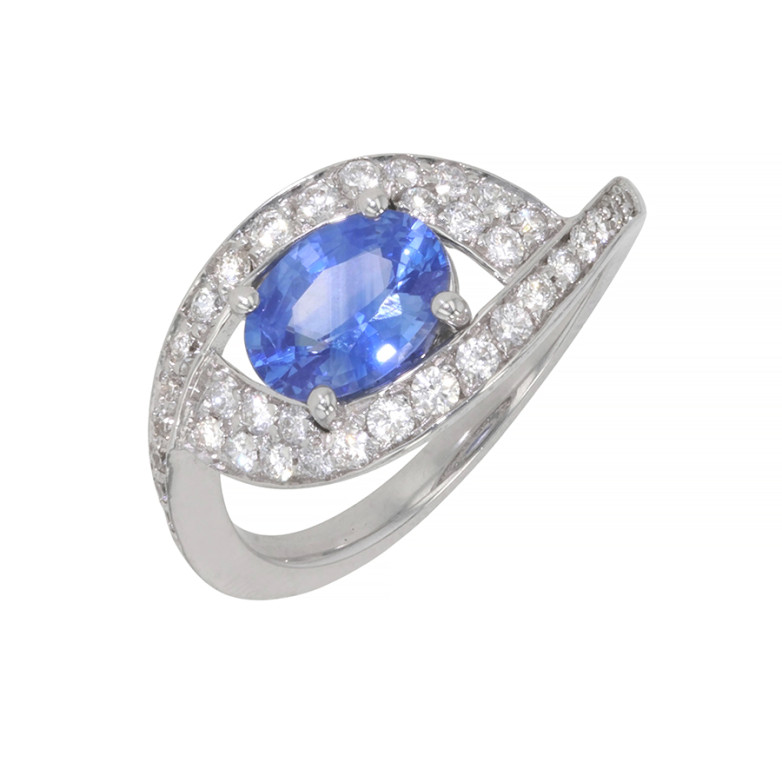 1.46-carat sapphire and...