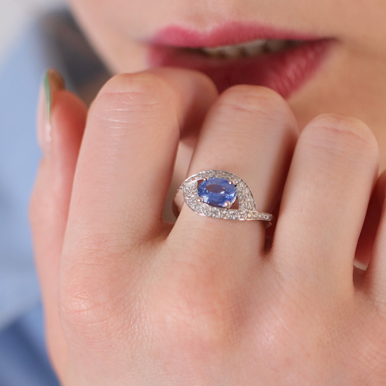 1.46-carat sapphire and...