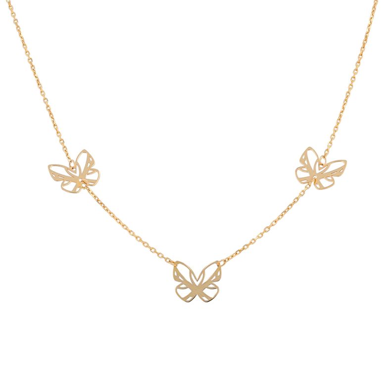 Yellow Gold Butterfly-Motif...