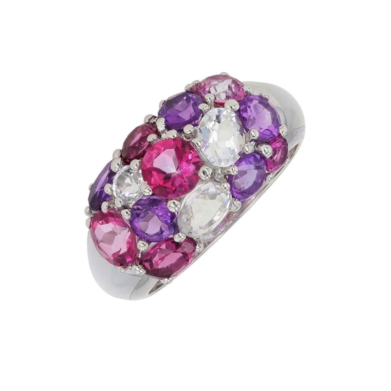 Ring with topaz, garnet,...