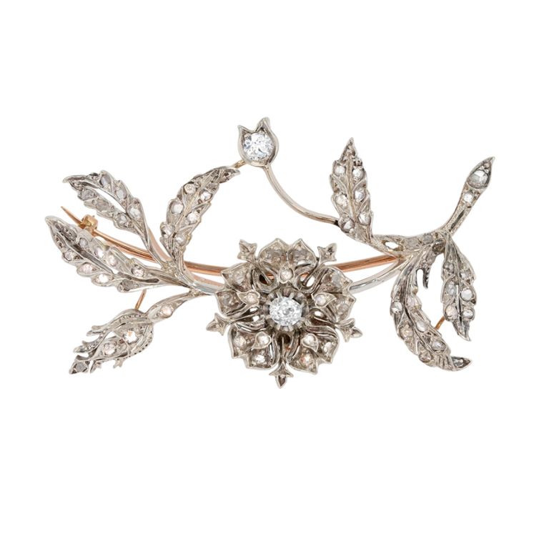 Antique diamond brooch,...