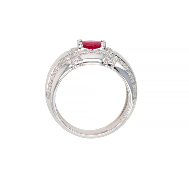 Bague rubis 0.84 carat et...