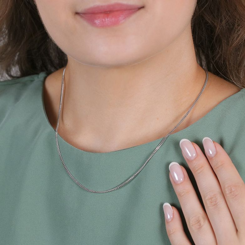 White Gold Cuff Link Chain,...