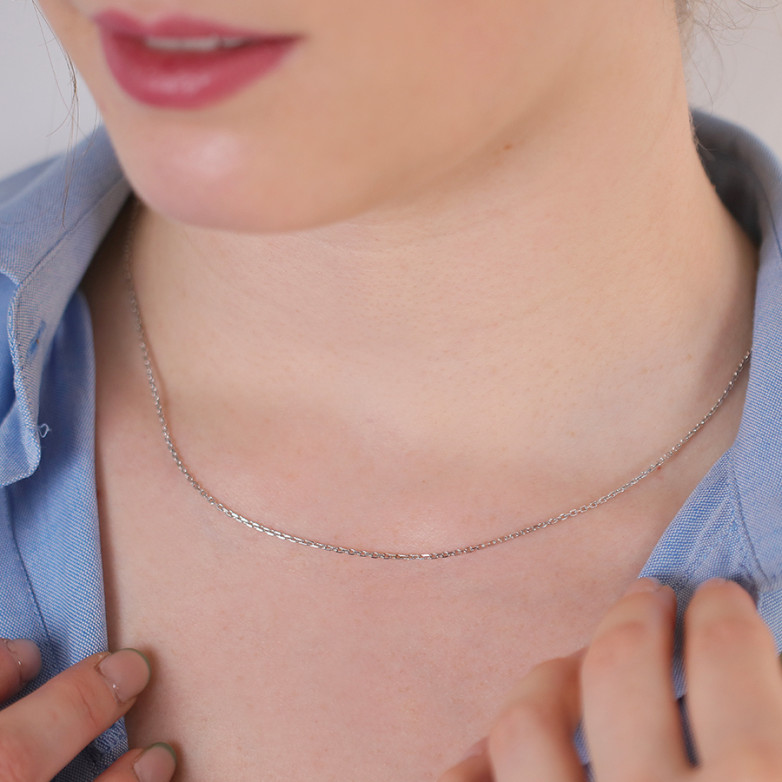 White gold forçat chain,...