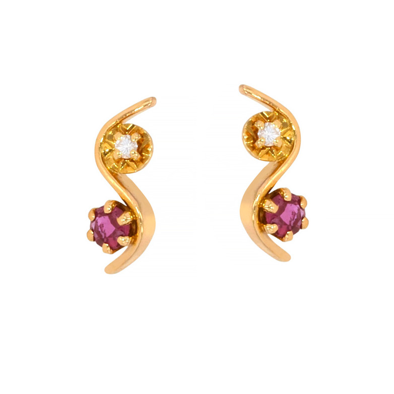 Earrings with 0.02-carat...