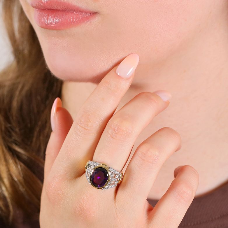 3.33-carat amethyst ring...