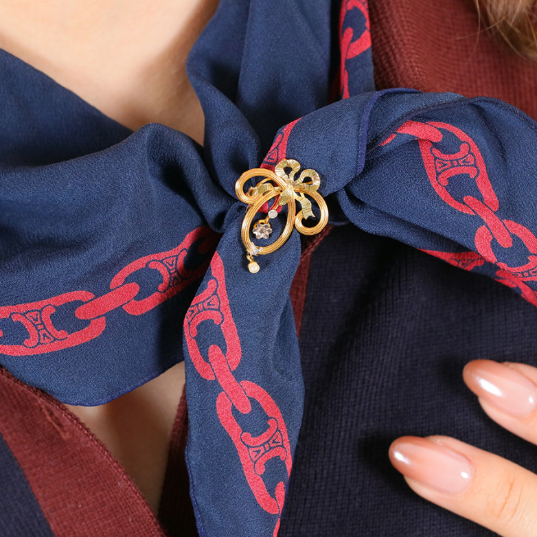 Antique scarf clip with...