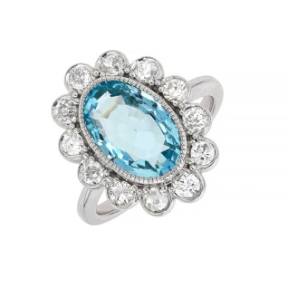 3.67-carat aquamarine daisy...