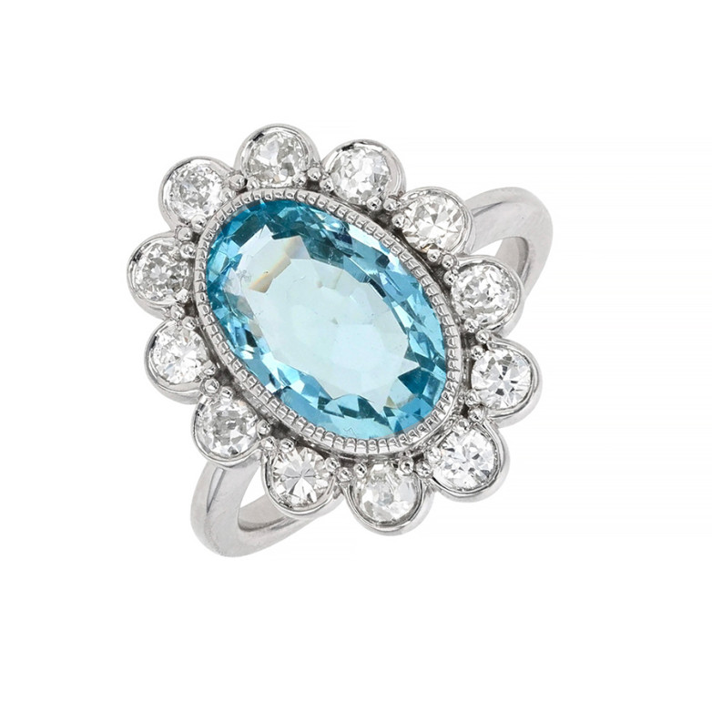 3.67-carat aquamarine daisy...
