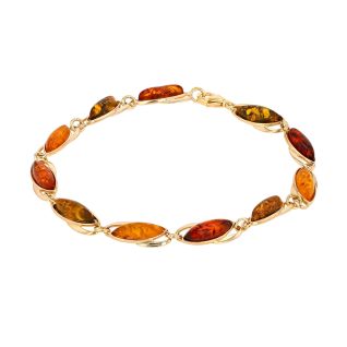 Yellow Gold Amber Bracelet,...