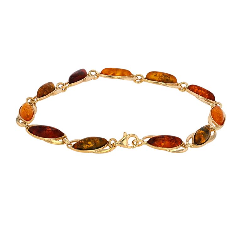 Yellow Gold Amber Bracelet,...