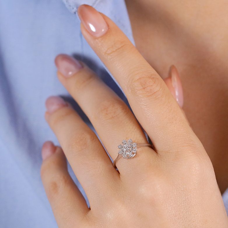 0.19-carat diamond ring,...