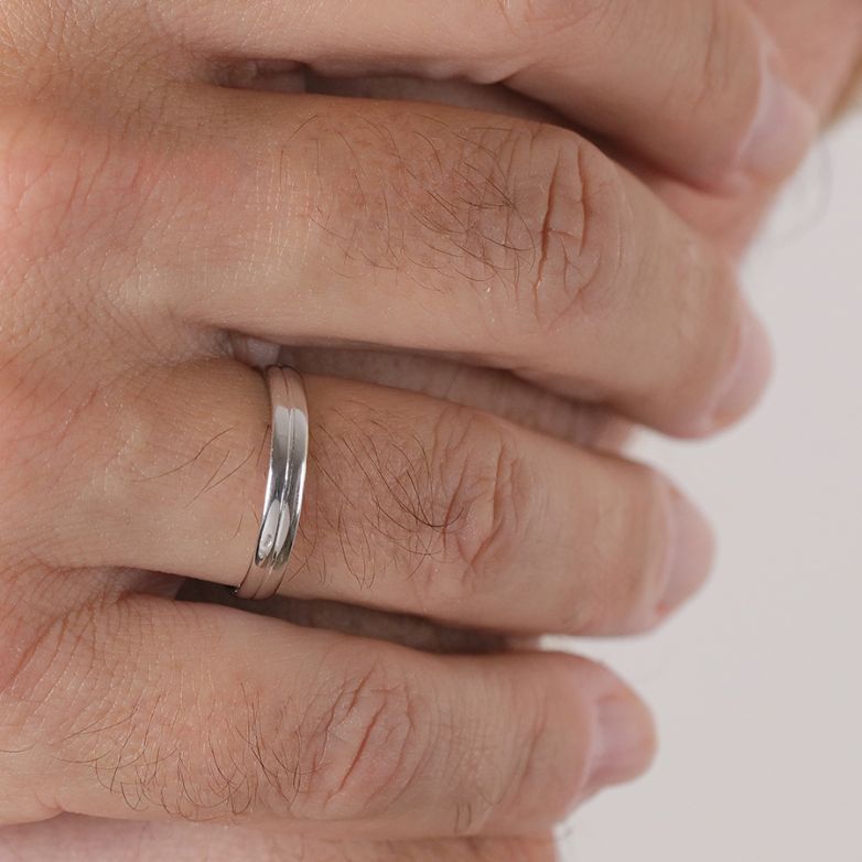 White Gold Wedding Band,...