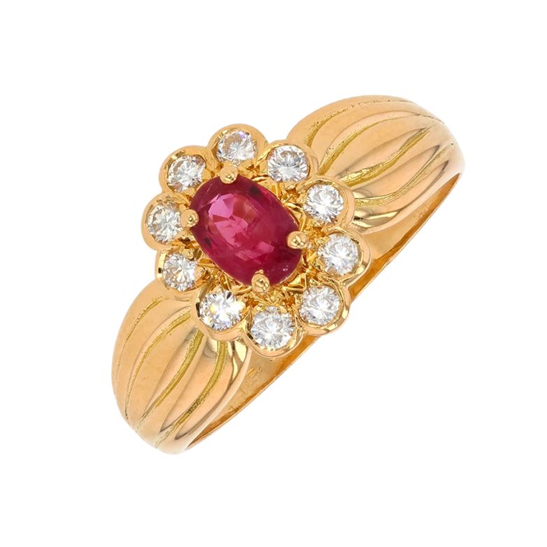 0.39-carat ruby and...