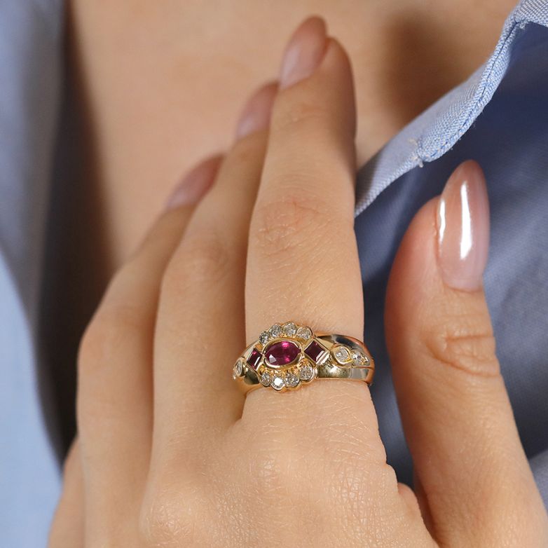 0.87-carat ruby and...