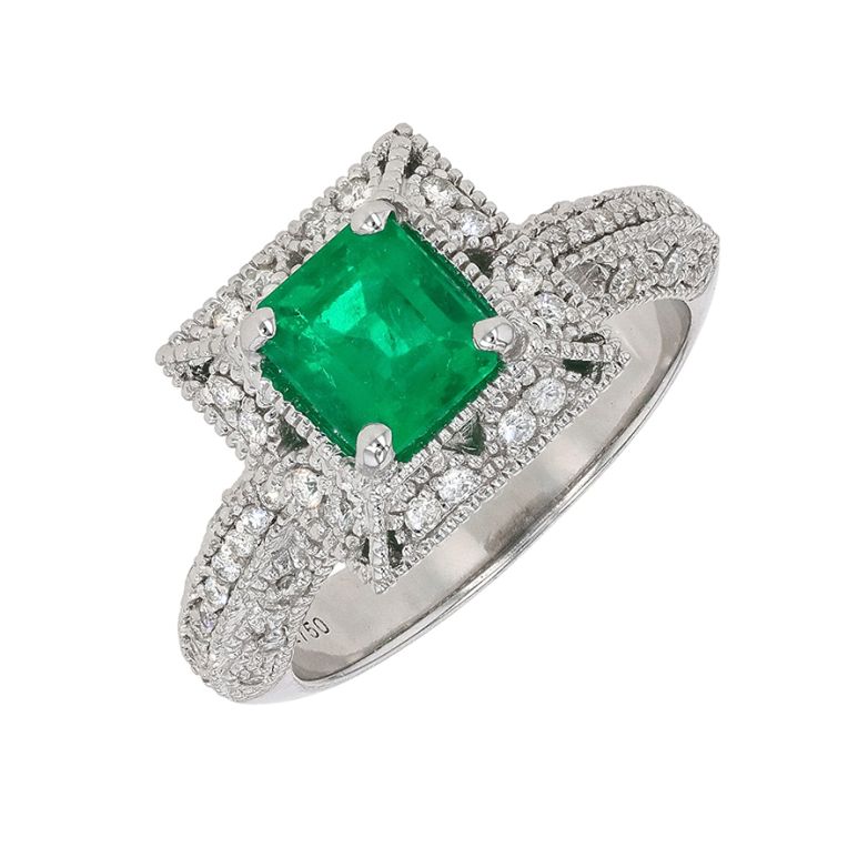 1.23-carat emerald and...