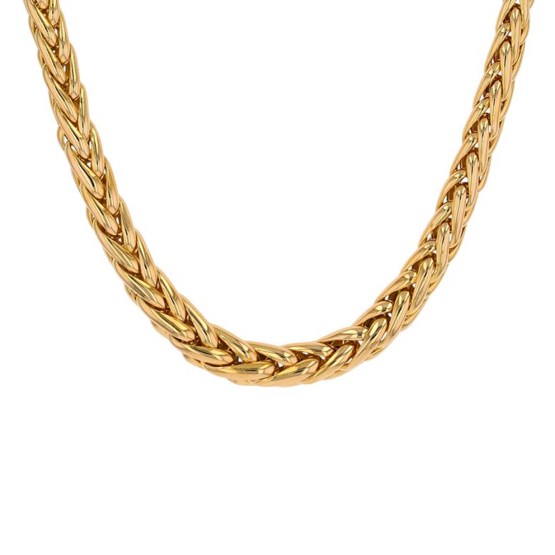 Yellow gold palm-leaf link...