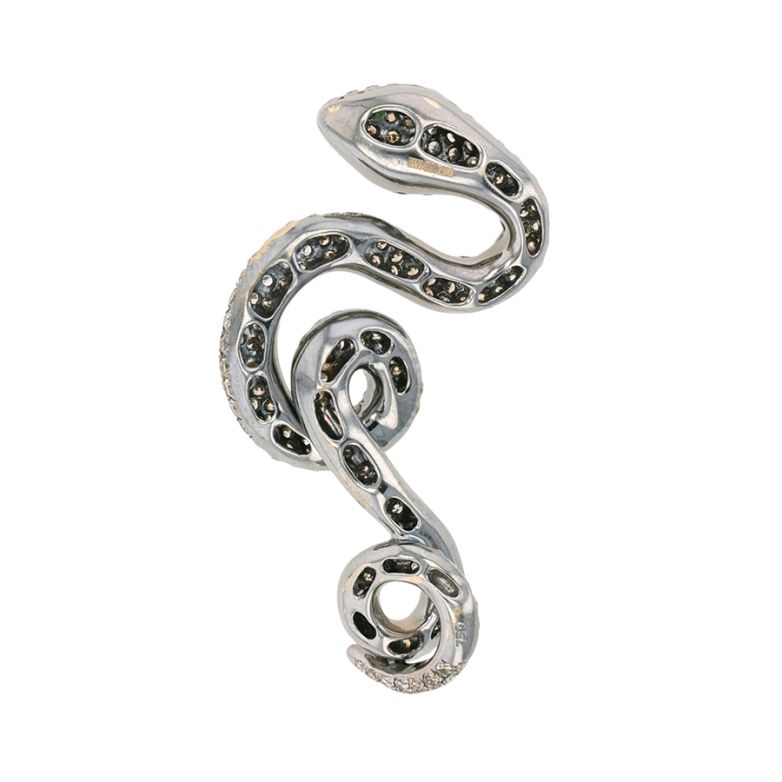 Snake Pendant with Emeralds...