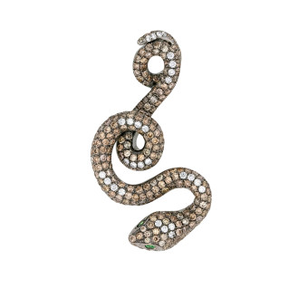 Snake Pendant with Emeralds...