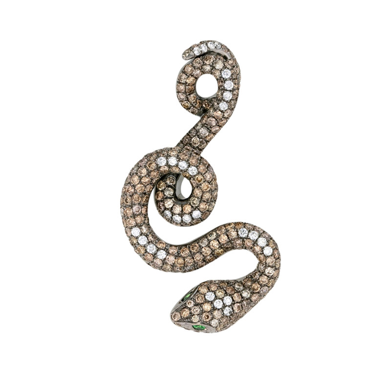 Snake Pendant with Emeralds...