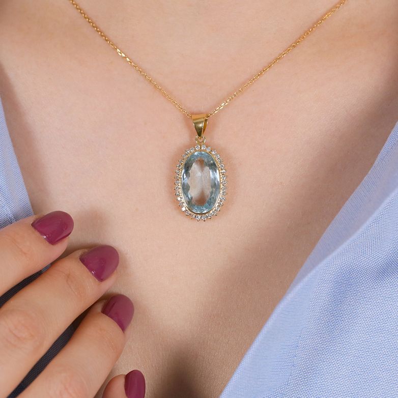 Vintage aquamarine pendant,...