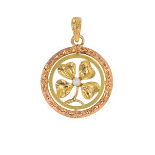 Yellow Gold Pearl Pendant,...