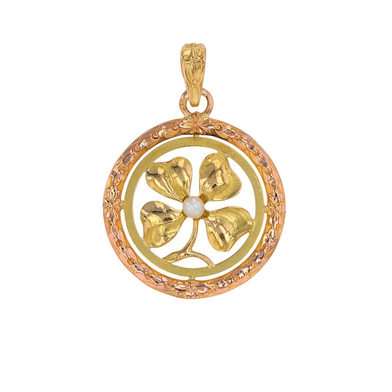 Yellow Gold Pearl Pendant,...