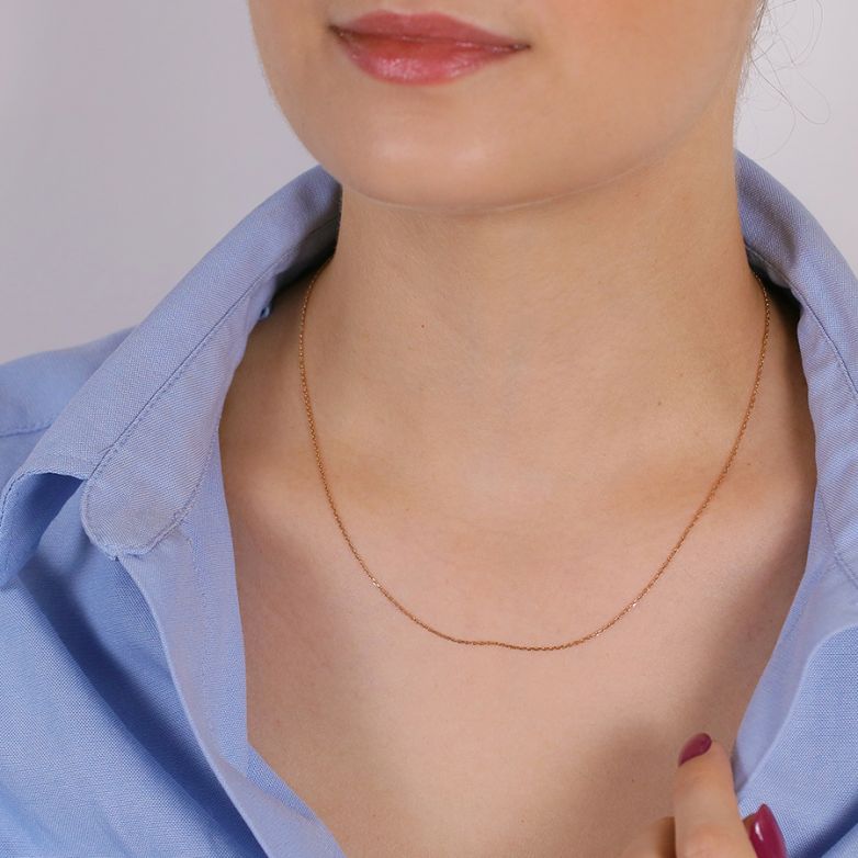 2g rose gold chain, forçat...