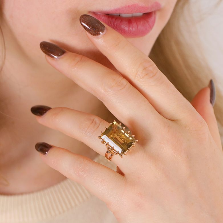 Vintage citrine ring, 12.74...