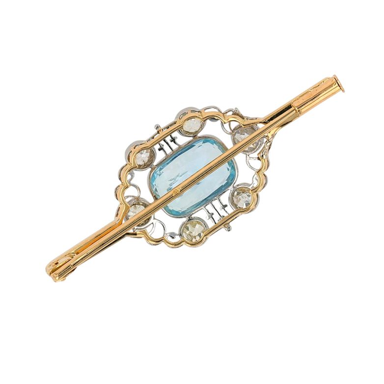 Antique aquamarine brooch,...