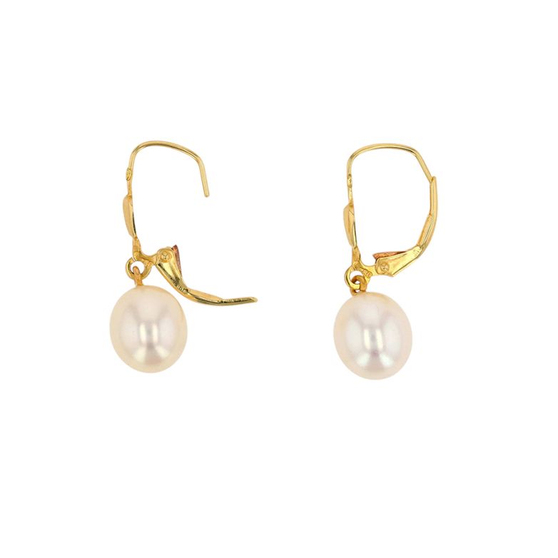 3g Yellow Gold Pearl Earrings