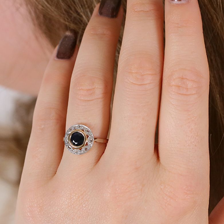 Vintage sapphire ring with...